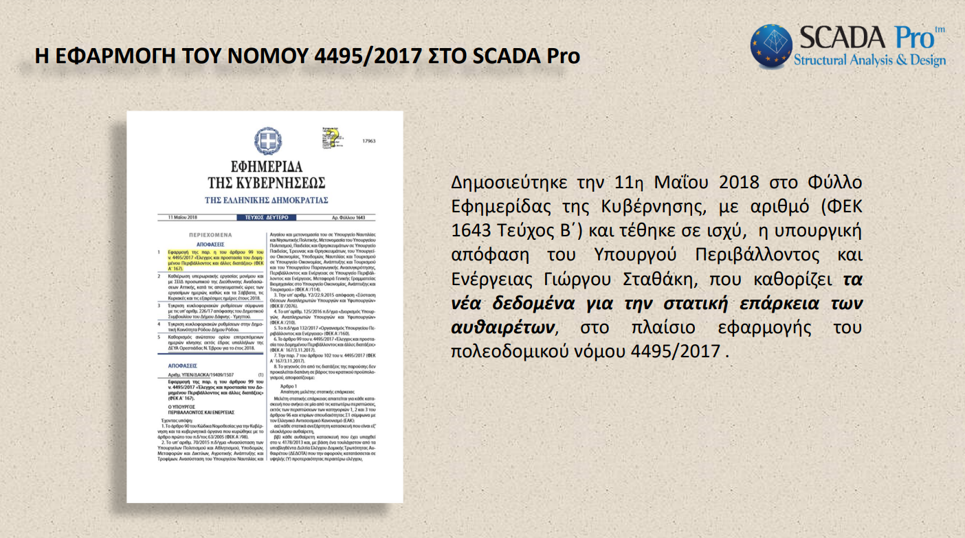Η ΕΦΑΡΜΟΓΗ ΤΟΥ ΝΟΜΟΥ 4495/2017 ΣΤΟ SCADA Pro
